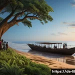 Home 22 라이베리아 역사 개요 - **Prompt: The Dawn of a New Home in Liberia (1822)**
"A vibrant, historically accurate depiction...
