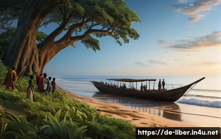 라이베리아 역사 개요 - **Prompt: The Dawn of a New Home in Liberia (1822)**
    "A vibrant, historically accurate depiction...