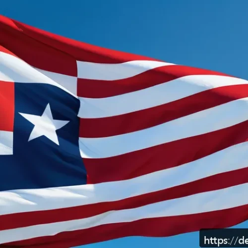 Home 17 라이베리아 국기 의미 - A highly detailed, realistic illustration of the Liberian national flag waving gently in the wind ag...