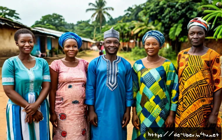 라이베리아 민족 구성 - Photorealistic documentary-style group portrait of diverse Liberian adults representing the country’...